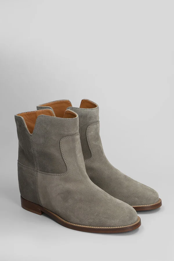 Ankle Boots Inside Wedge In Grey Suede - Image 2