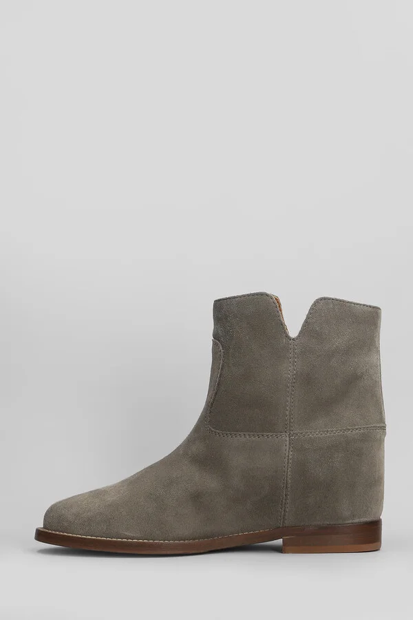 Ankle Boots Inside Wedge In Grey Suede - Image 3