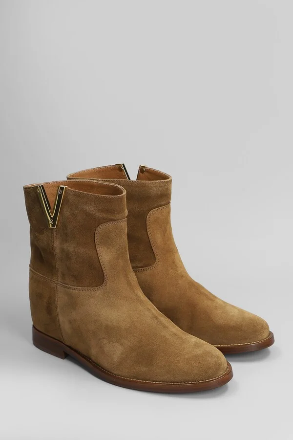 Ankle Boots Inside Wedge In Leather Color Suede - Image 2