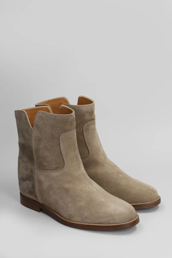 Ankle Boots Inside Wedge In Taupe Suede - Image 2