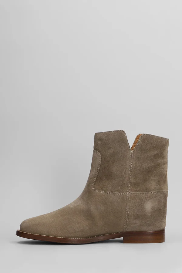 Ankle Boots Inside Wedge In Taupe Suede - Image 3