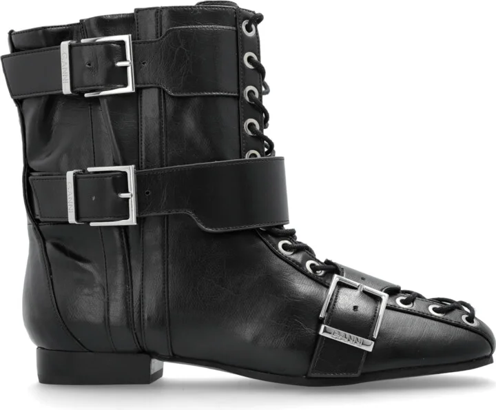 Ankle Boots Made Of Eco Leather, , - Black