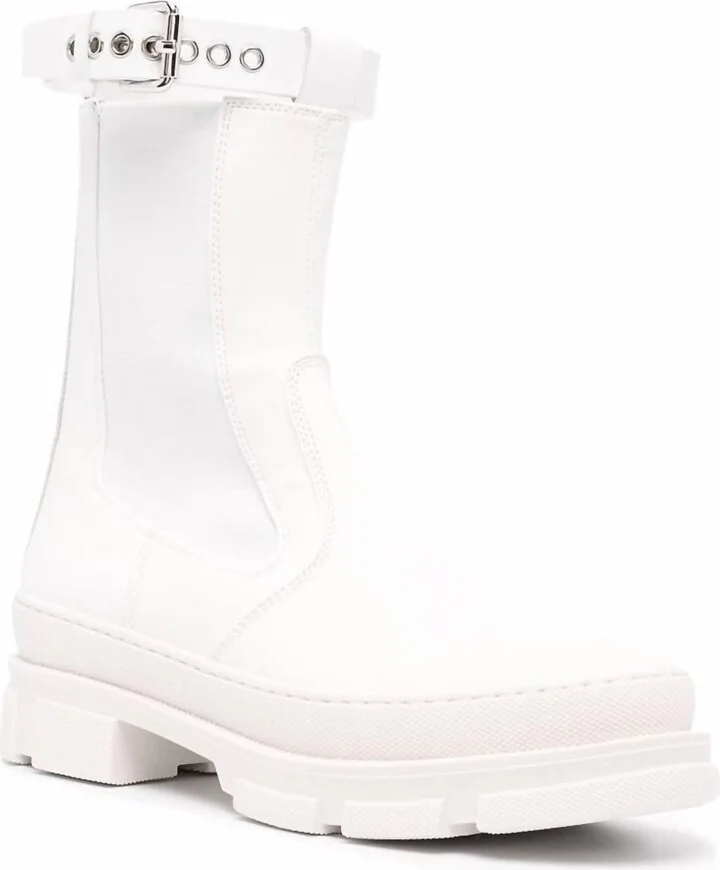 Ankle Boots With Strap In White