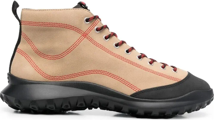 Ankle Lace-Up Panelled Boots