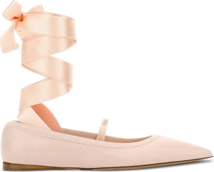 Ankle-Ribbon Ballet Flats
