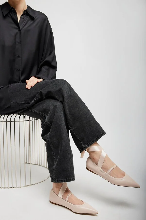 Ankle ribbon pink ballet flats - Image 2