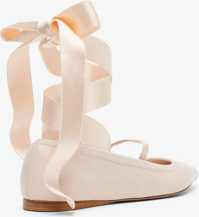 Ankle ribbon pink ballet flats - Image 3