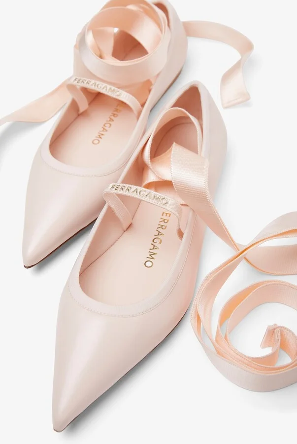 Ankle ribbon pink ballet flats - Image 4