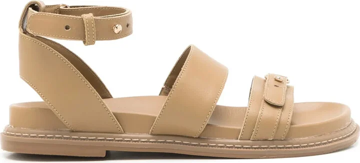 Ankle-Strap Leather Sandals