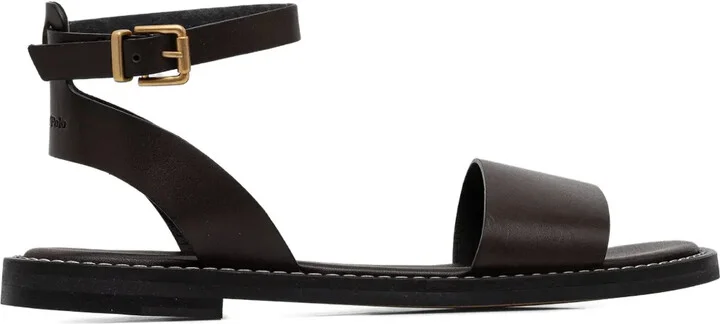 Ankle-Strap Leather Sandals