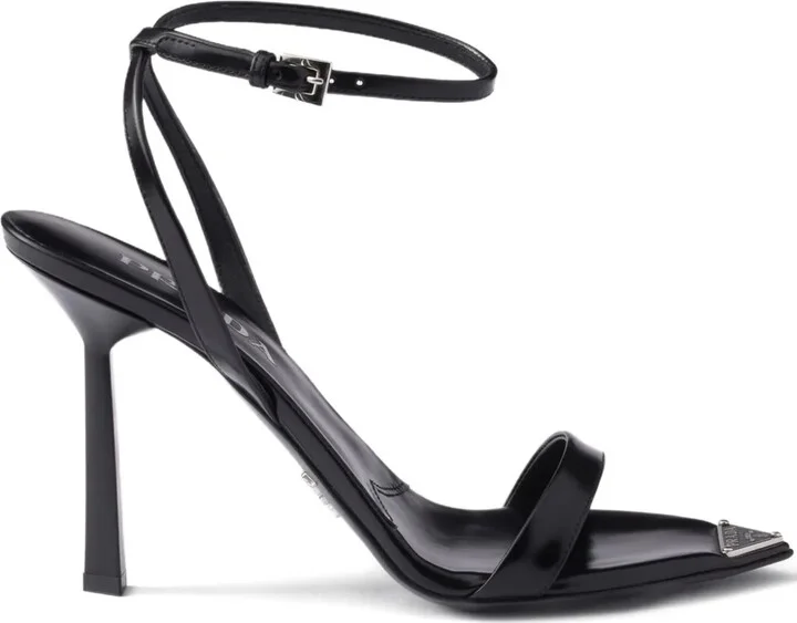 Ankle-Strap Metal-Buckle Sandals