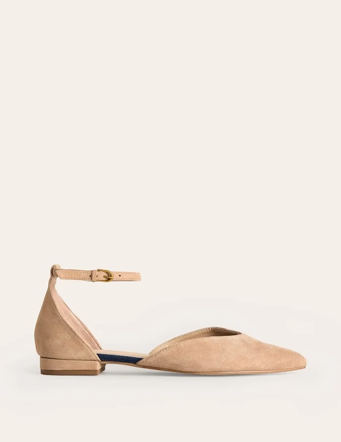 Ankle Strap Point Flats, Macchiato Suede - Image 2