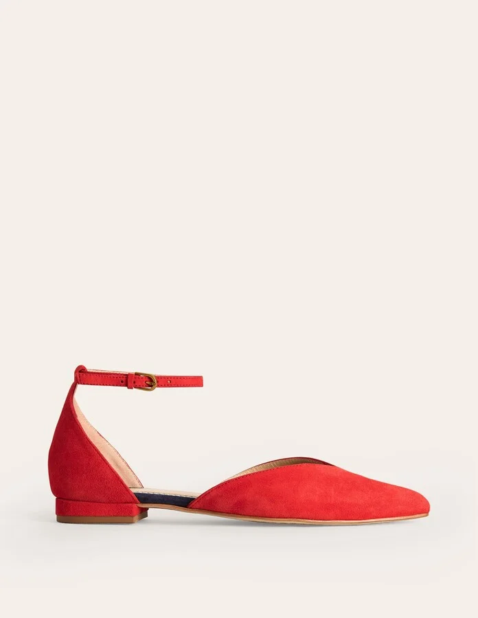Ankle Strap Point Flats, Macchiato Suede - Image 3