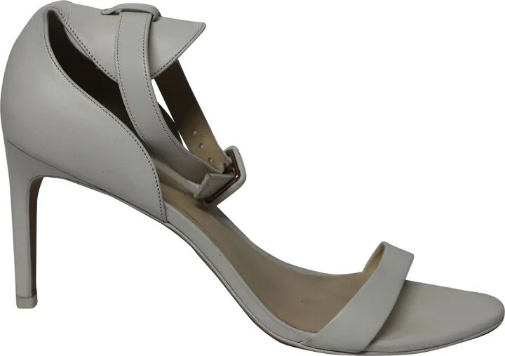Ankle Strap Sandals in Ivory Leather