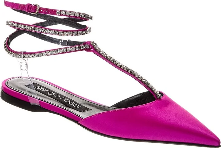 Ankle Strap Satin Flat