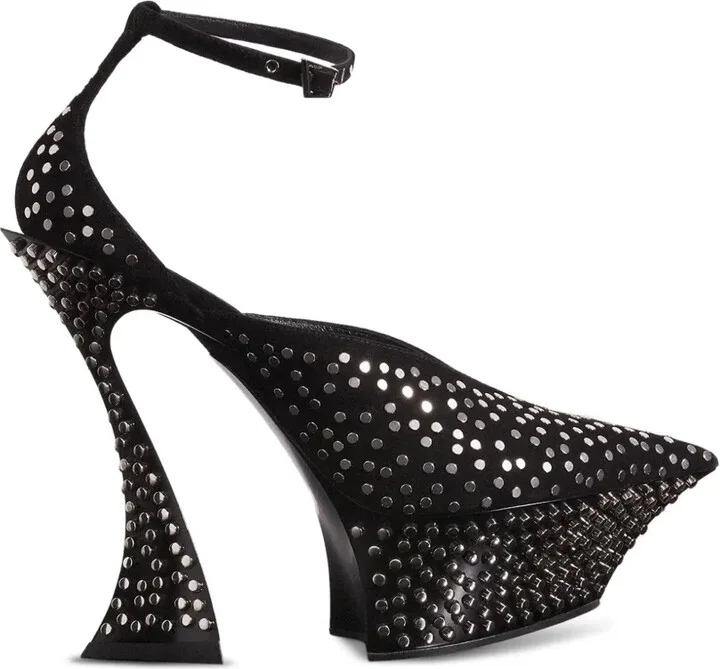 Ankle-Strap Studded Mules