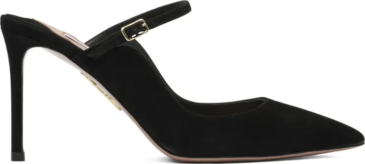 Ankle-Strap Suede Pumps