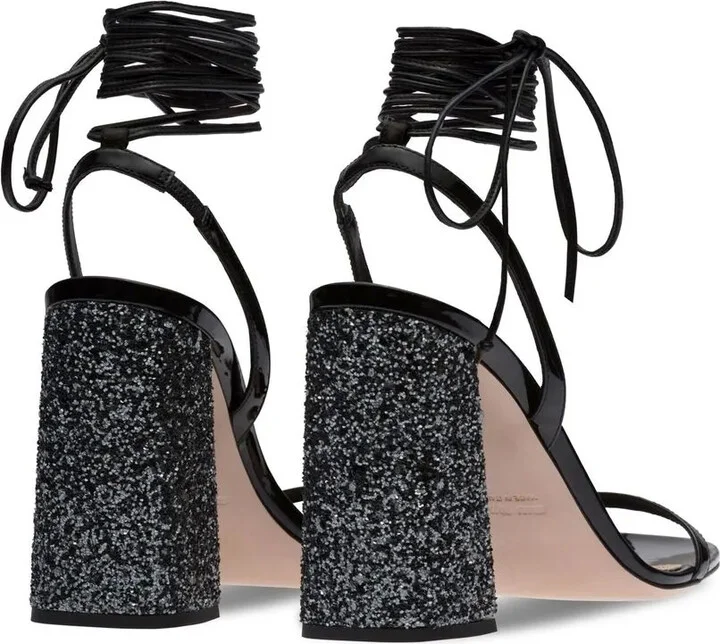 Ankle Tie-Fastening Glitter Sandals - Image 3