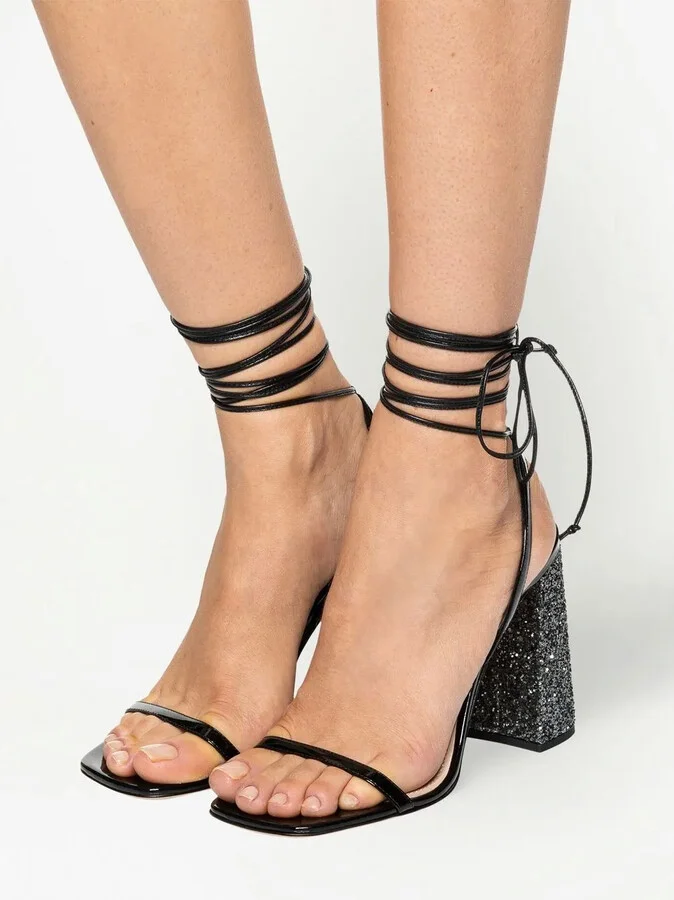 Ankle Tie-Fastening Glitter Sandals - Image 5