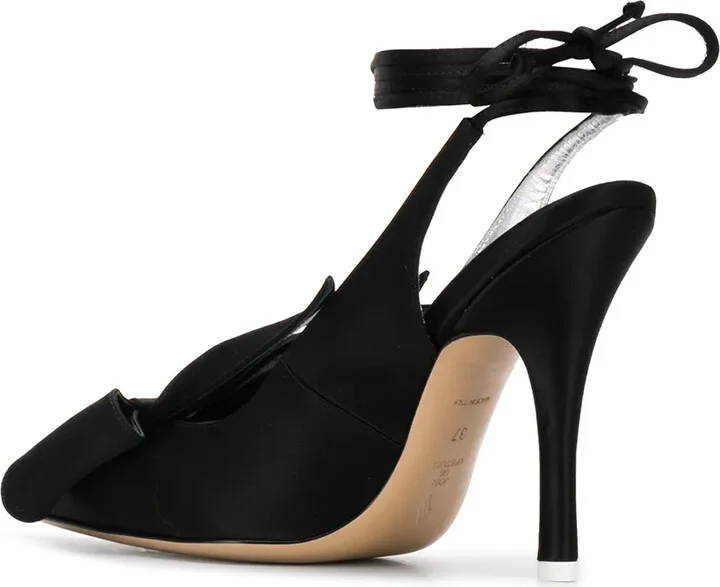 Ankle-Wrap Satin Pumps - Image 3