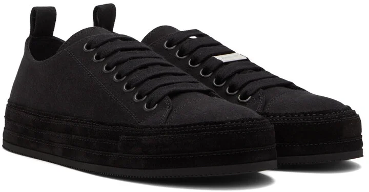 Ann Demeulemeester Black Denim Gert Sneakers - Image 4