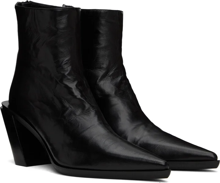 Ann Demeulemeester Black Florentine Boots - Image 4