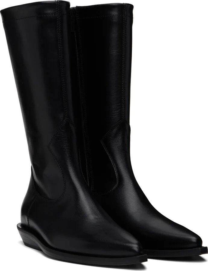 Ann Demeulemeester Black Jani Pointy Cowboy Boots - Image 4