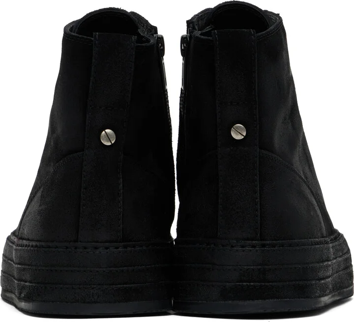 Ann Demeulemeester Black Orvo High-Top Sneakers - Image 2