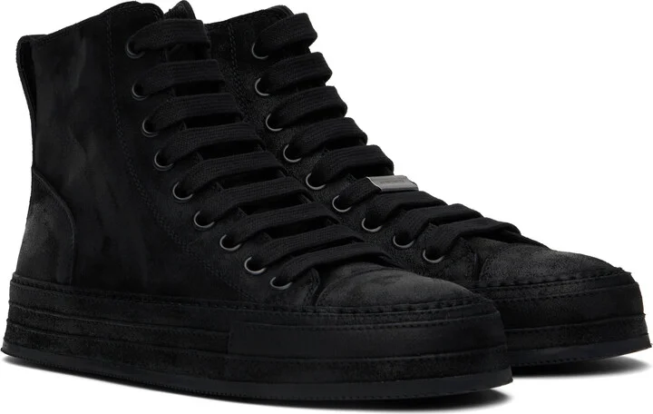 Ann Demeulemeester Black Orvo High-Top Sneakers - Image 4