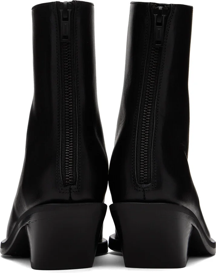 Ann Demeulemeester Black Rumi Cowboy Ankle Boots - Image 2