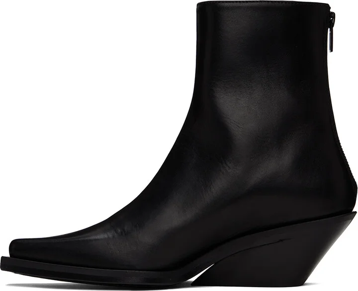 Ann Demeulemeester Black Rumi Cowboy Ankle Boots - Image 3