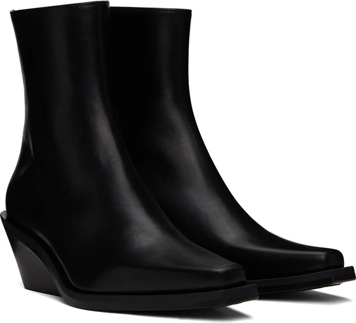 Ann Demeulemeester Black Rumi Cowboy Ankle Boots - Image 4