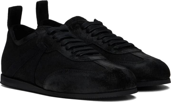 Ann Demeulemeester Black Siru Low-Top Boxing Sneakers - Image 4