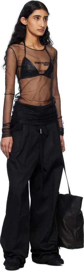 Ann Demeulemeester Black Siru Low-Top Boxing Sneakers - Image 5
