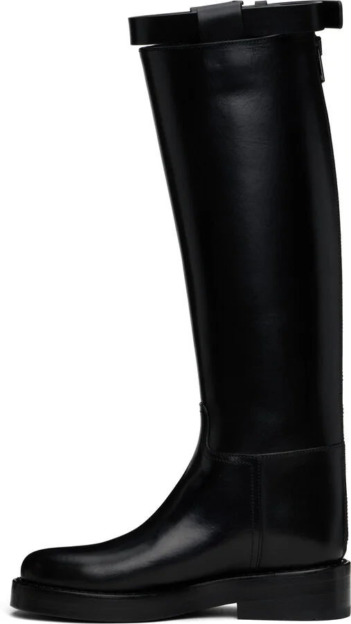 Ann Demeulemeester Black Stan Riding Tall Boots - Image 3