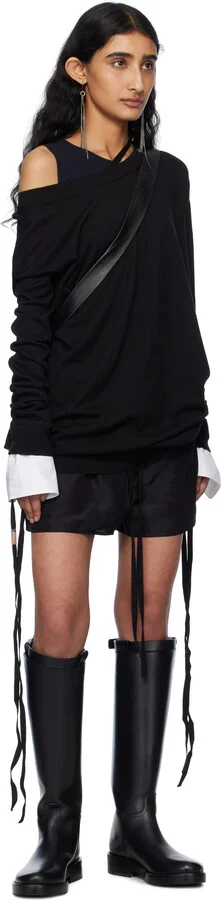Ann Demeulemeester Black Stan Riding Tall Boots - Image 5
