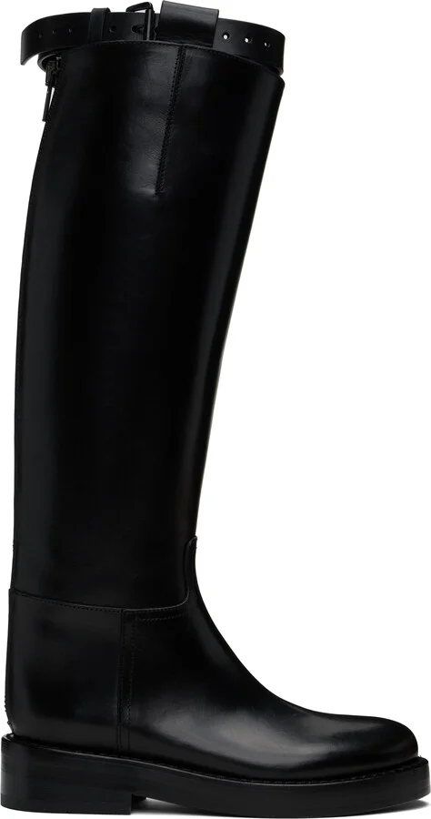 Ann Demeulemeester Black Stan Riding Tall Boots