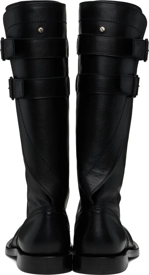 Ann Demeulemeester Black Uplu Biker Boots - Image 2