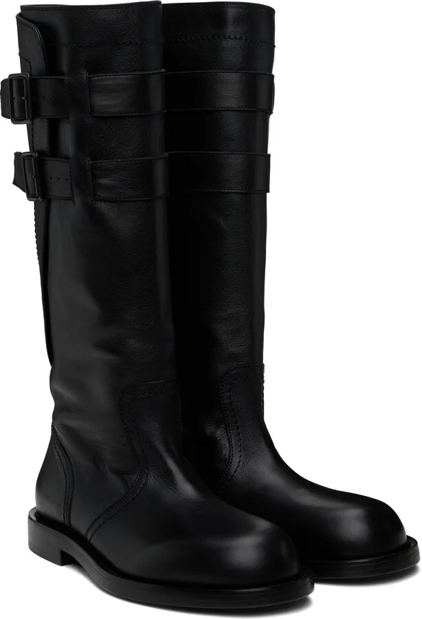 Ann Demeulemeester Black Uplu Biker Boots - Image 4