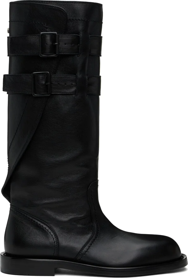 Ann Demeulemeester Black Uplu Biker Boots