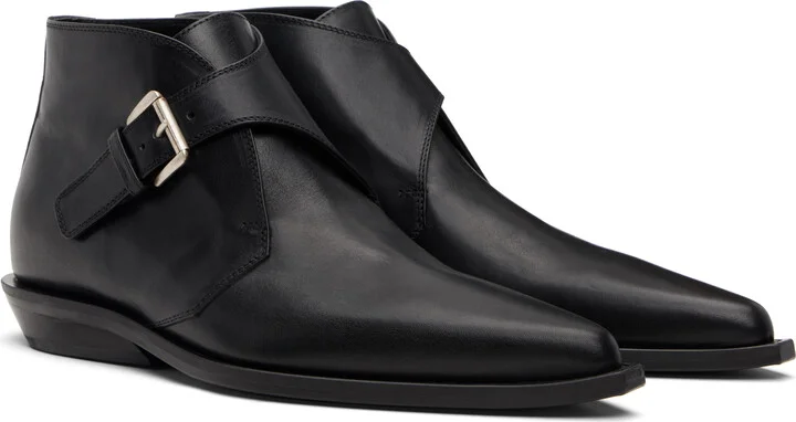 Ann Demeulemeester Black Yan Pointy Micro Heel Ankle Boots - Image 4