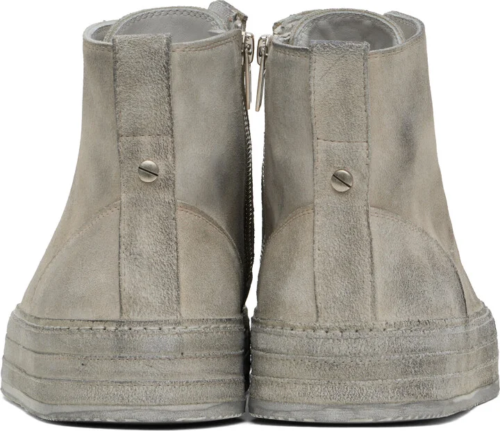 Ann Demeulemeester Gray Orvo High-Top Sneakers - Image 2