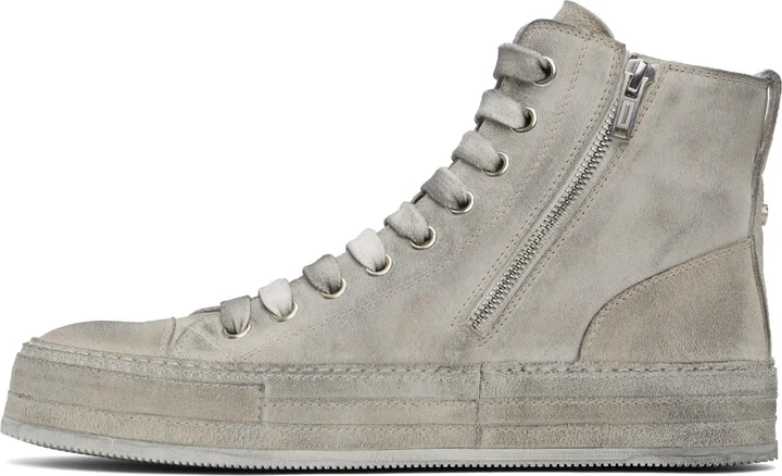Ann Demeulemeester Gray Orvo High-Top Sneakers - Image 3