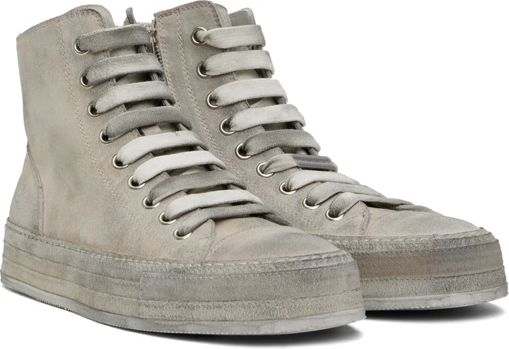 Ann Demeulemeester Gray Orvo High-Top Sneakers - Image 4