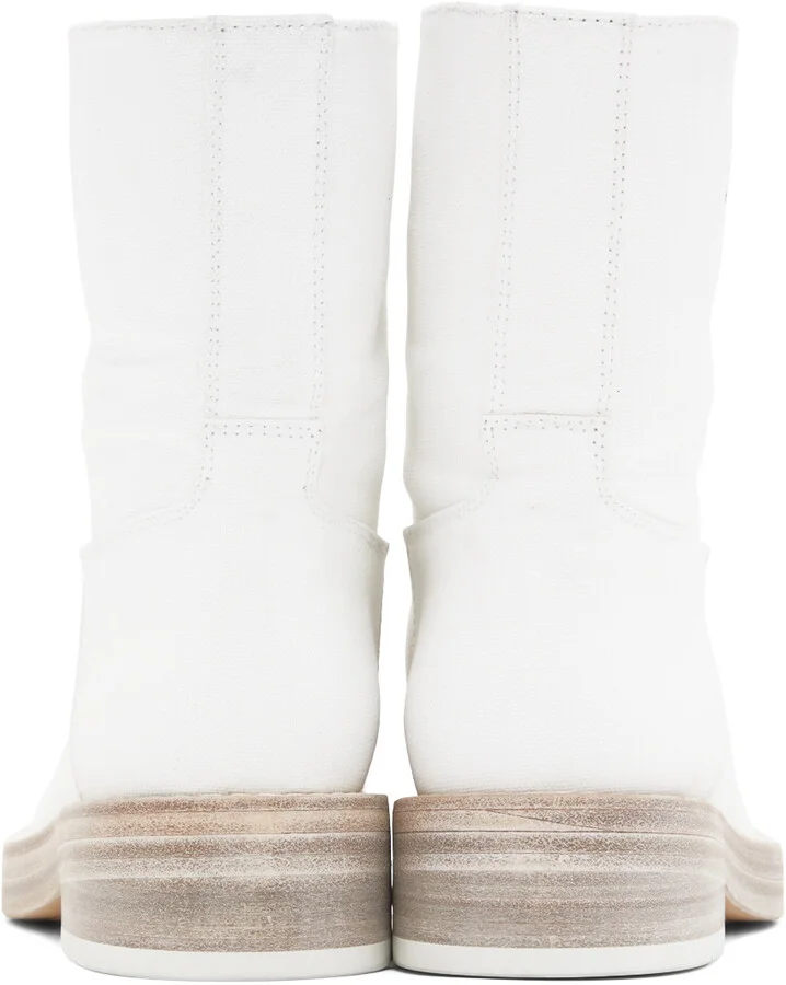 Ann Demeulemeester White Canvas Billie Boots - Image 2