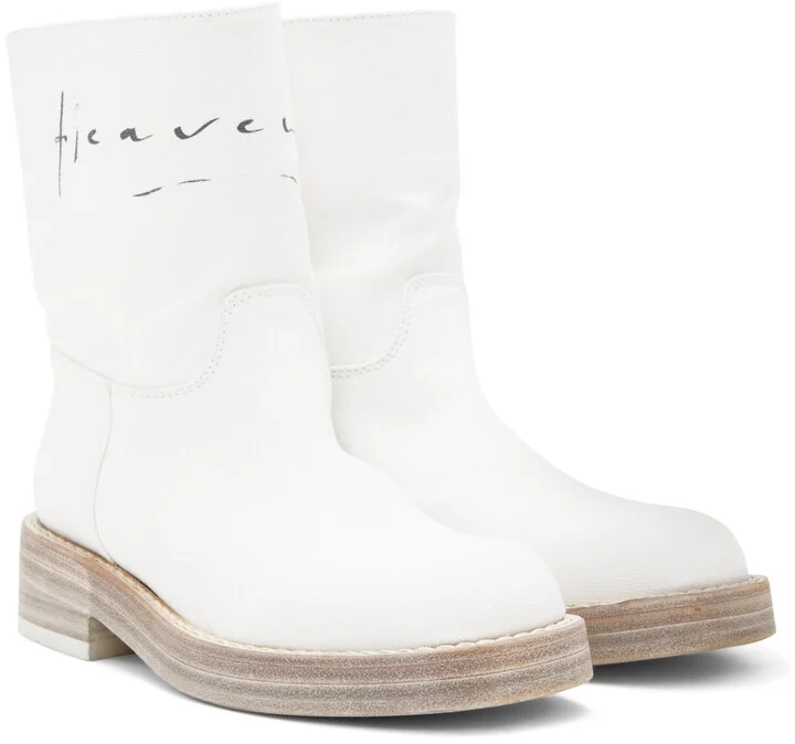 Ann Demeulemeester White Canvas Billie Boots - Image 4