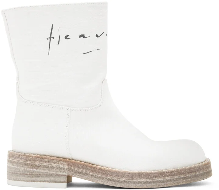 Ann Demeulemeester White Canvas Billie Boots
