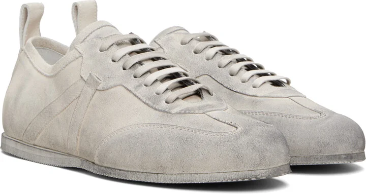 Ann Demeulemeester White & Gray Siru Boxing Sneakers - Image 4