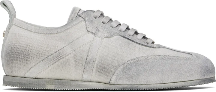 Ann Demeulemeester White & Gray Siru Low-Top Boxing Sneakers