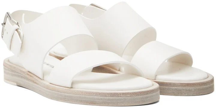 Ann Demeulemeester White Lore Flat Sandals - Image 4